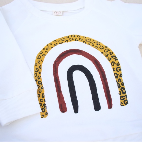 Leopard Print Rainbow Graphic Pullover Sweatshirt - Picture 3 of 7